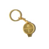 Gold tin key keychain